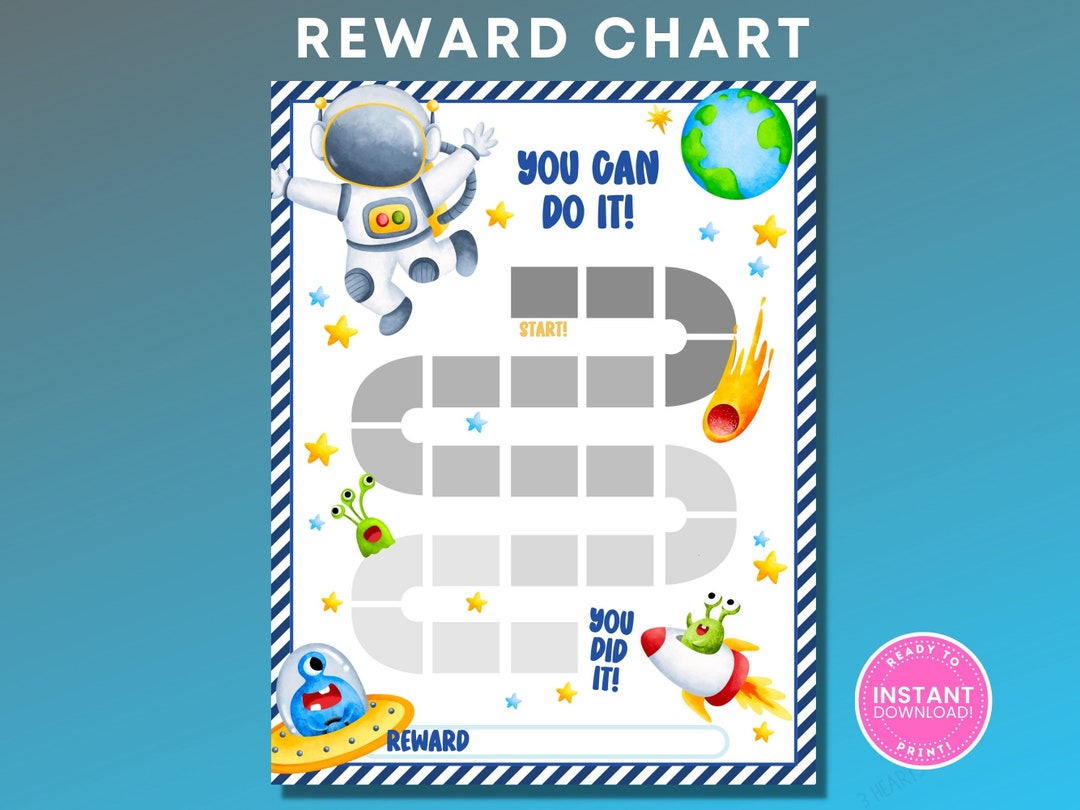 Outer Space Themed Reward Chart Printable for Kids - Preschool Behavior ...