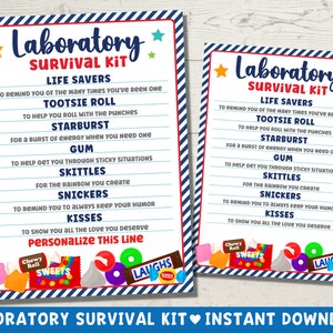 Laboratory Survival Kit Printable Gift for Lab Technicians | Instant Download