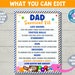 Dad Survival Kit Printable Happy Fathers Day Funny Gift for - Etsy