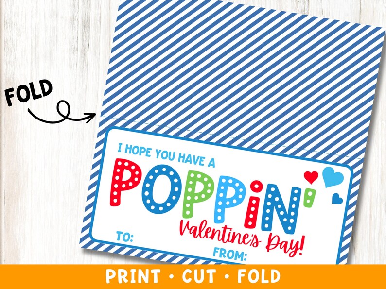 Printable Poppin Valentine Treat Bag Toppers | Instant Download PDF - Etsy