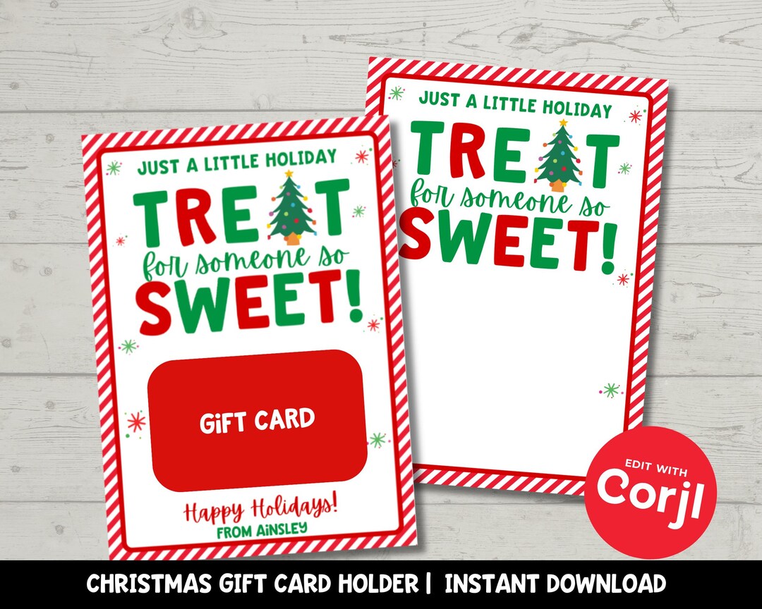 Editable Christmas Gift Card Holder for Coworkers and Teachers ...