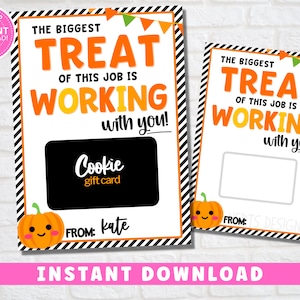 Porta-cartão-presente de Halloween para impressão para agradecimento a funcionários e presentes de equipe - Download instantâneo