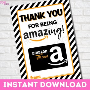 Printable Danke Geschenkkartenhalter | Sofortiger Download für Lehrer,Freund,Angestellte,Familie,Geburtstag