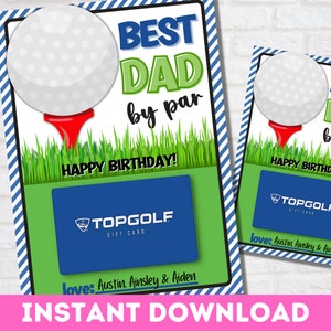 Carte d'anniversaire de golf imprimable pour papa - support cadeau à téléchargement immédiat