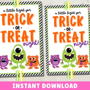 Etiquetas luminosas de Halloween para imprimir para la fiesta de la noche de truco o trato