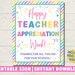 Teacher Appreciation Sign Printable Teacher Appreciation Week School ...