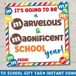 Süßigkeit Back to School Geschenkanhänger Printable | Erster Tag der Schule Lehrer Geschenk | Wunderbare und prächtige Anhänger | Sofort Download