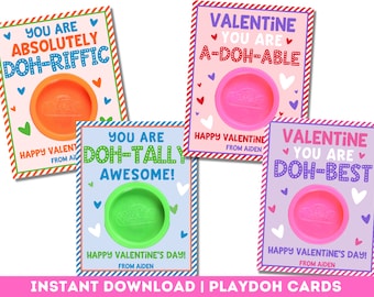Editable PlayDoh Valentine Cards | Classroom Valentines | Play Dough Preschool Valentines | Printable Valentines Day | Instant Download
