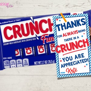 Staff Appreciation Gift Tag Printable Crunch Candy Tag - Etsy