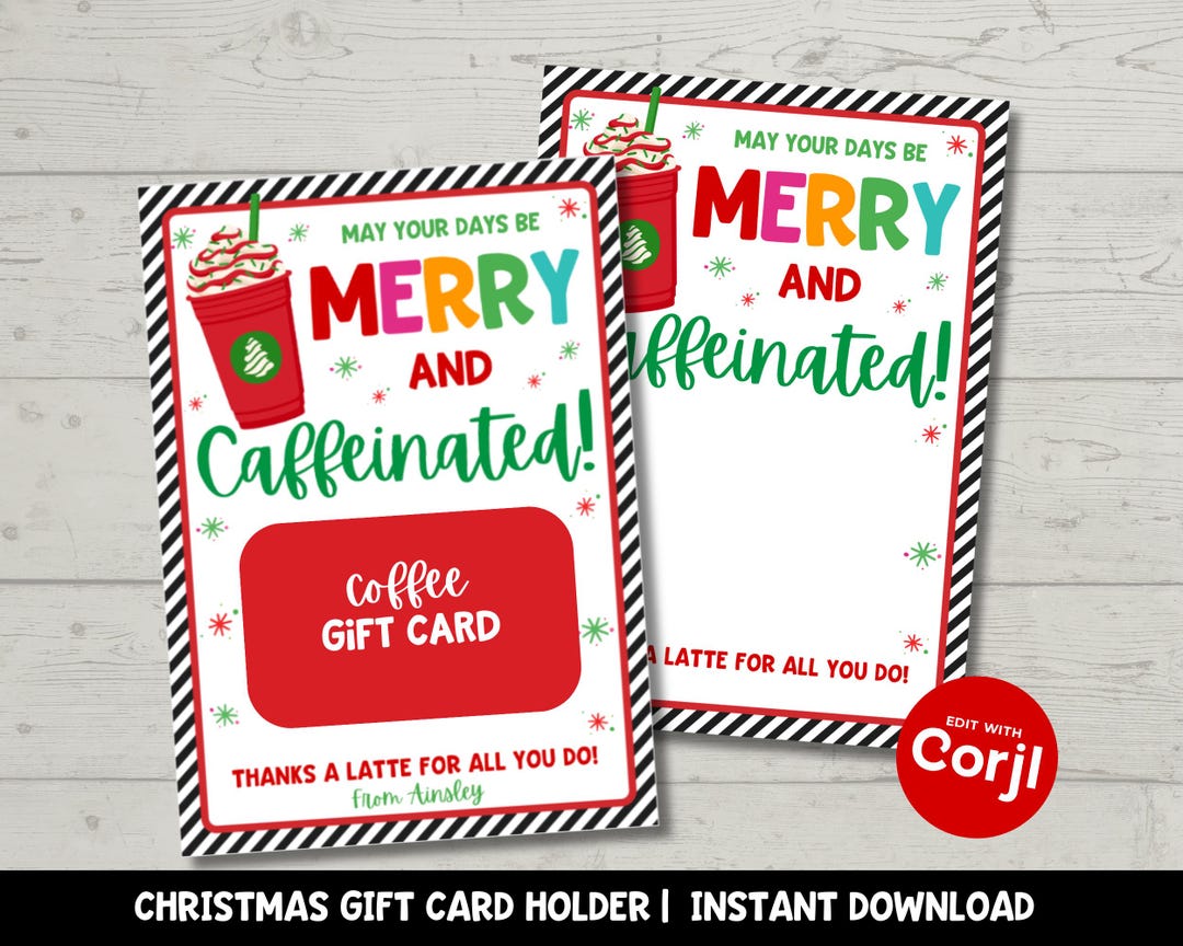Editable Christmas Coffee Gift Card Holder: Teacher Staff Gift ...