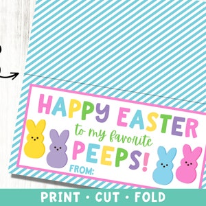 Easter Treat Bag Topper Easter Peeps Gift Tag Kids Easter Treats for My Peeps Easter Printable Instant Download image 2