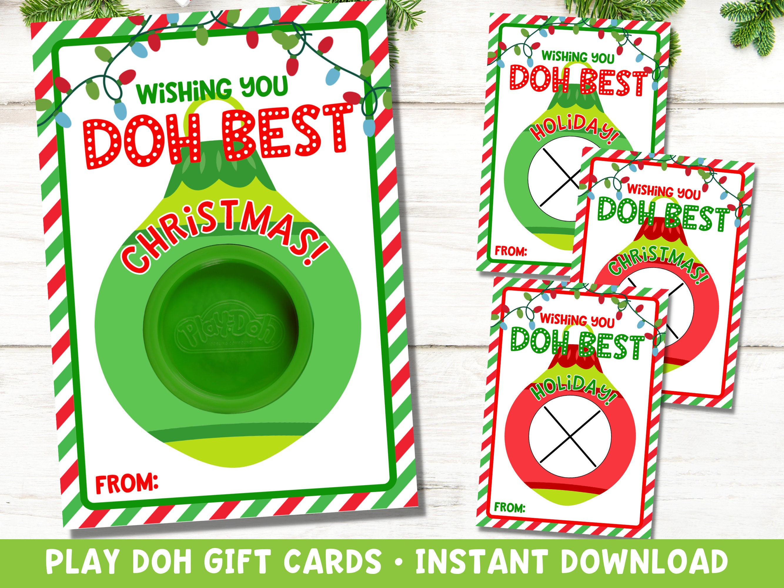 Christmas Play Doh Cards Printable Kids Activity Christmas - Etsy
