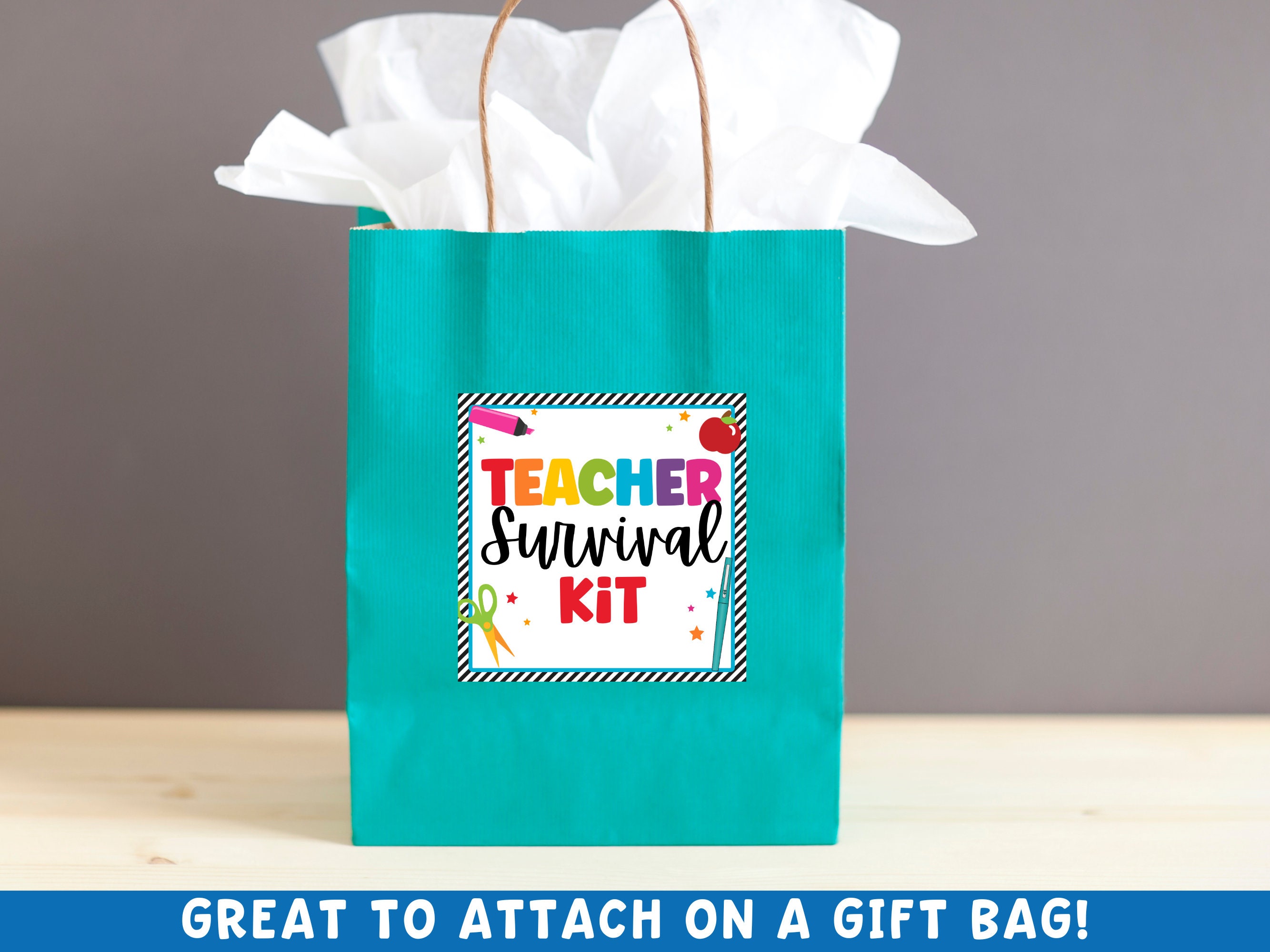 Printable Teacher Survival Kit Tags for First Day and Beyond – Instant ...
