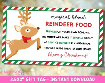 Magic Reindeer Food Tag Printable | Christmas Eve Box | Classroom Favors | Reindeer Food Label | Instant Download