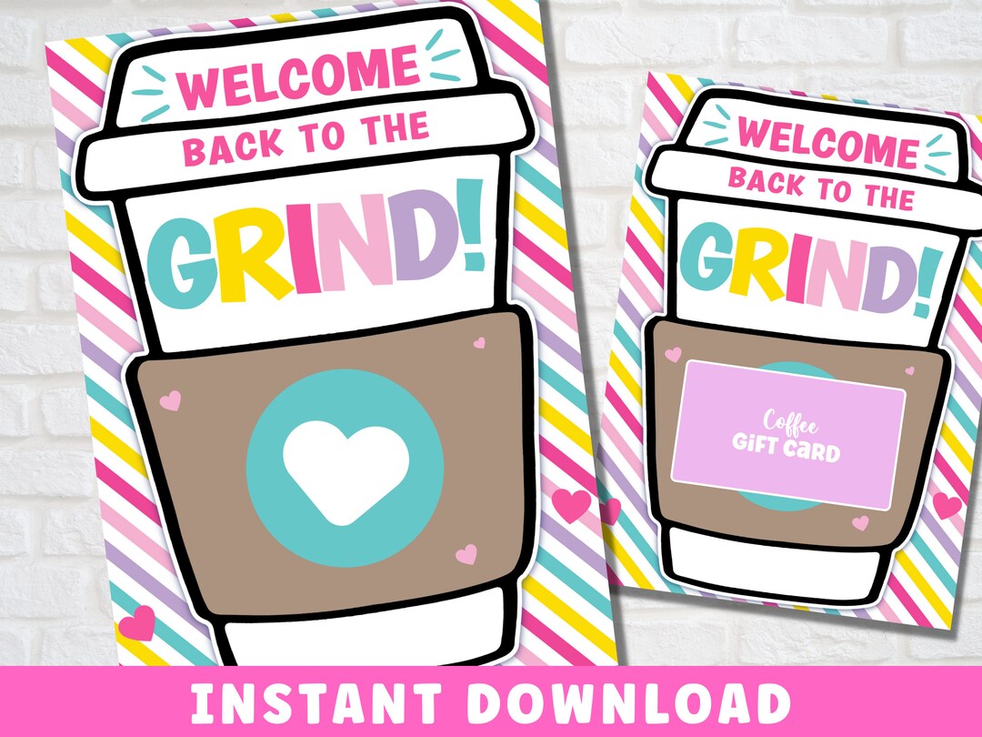 Teacher Coffee Gift Card Holder Printable: Back to School | Instant ...