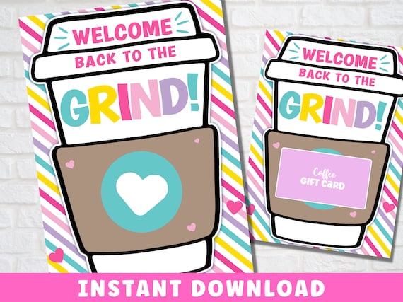 Teacher Coffee Gift Card Holder Printable: Back to School | Instant Download PDF