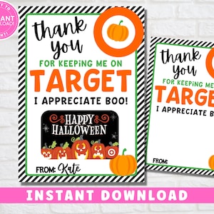 Porta-carta regalo di apprezzamento per insegnanti di Halloween stampabile / Download immediato del team infermieristico