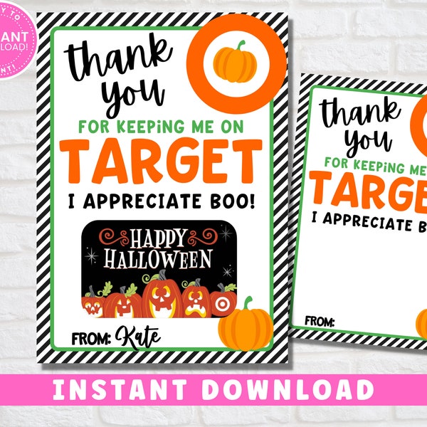 Teacher Gift Card Holder Printable | Halloween Gift | Teacher Appreciation Gift Idea | Teacher Thank You | Instant Download