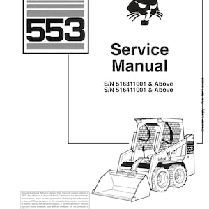 Bobcat 553 Skid Steer Loader Service Manual