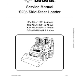 Bobcat S205 Skid-Steer Loader Service Manual