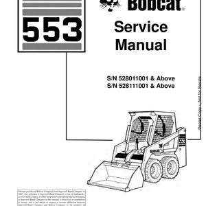 Bobcat 553 Skid Steer Loader Service Manual