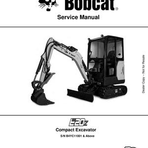 Bobcat E20z Compact Excavator Service Manual