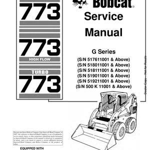 Bobcat 773 G Series Skid Steer Loader Service Manual