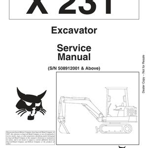 Bobcat 231 Excavator Service Manual