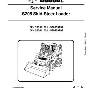 Bobcat S205 Skid-Steer Loader Service Manual