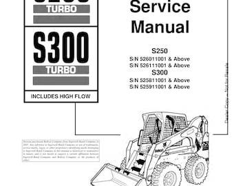 Manual de servicio del minicargador Bobcat S250 S300