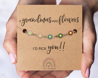 Grandma Flower Bracelet: Sentimental Gift for Grandmother