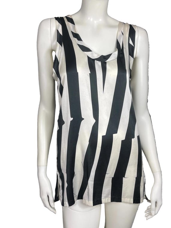 Ann Demeulemeester, Top Ann Demeulemeester rayures asymétriques vintage 2003 taille 38