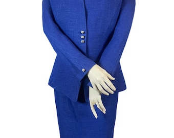 Thierry Mugler dark blue vintage suit, size 44