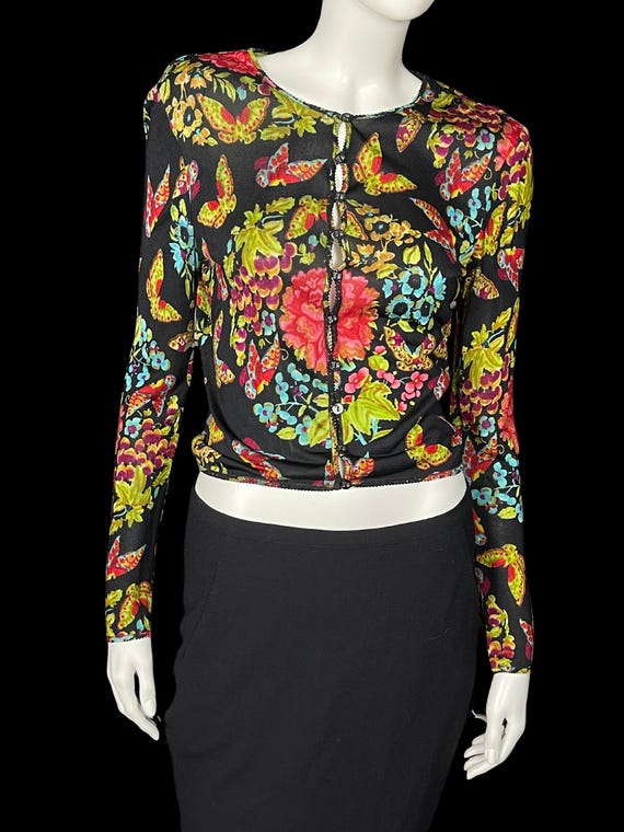 John Galliano, Cardigan floral papillons John Galliano taille 36