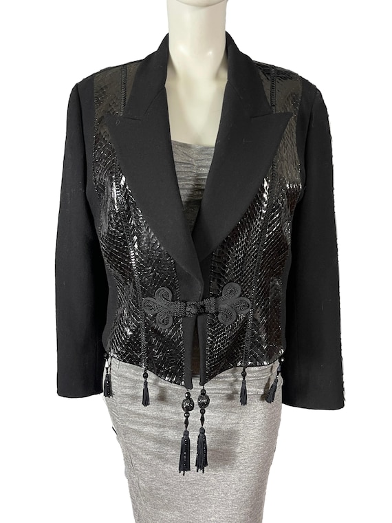 Christian Dior luxury patent python blazer size 40 - image 3