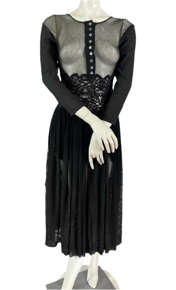 jean paul gaultier sheer dress Printed sheer maxi dress in multicoloured - Jean Paul Gaultier