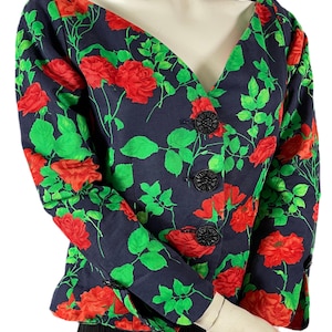 Yves Saint Laurent Rive Gauche Vintage Floral Jacket Size 40