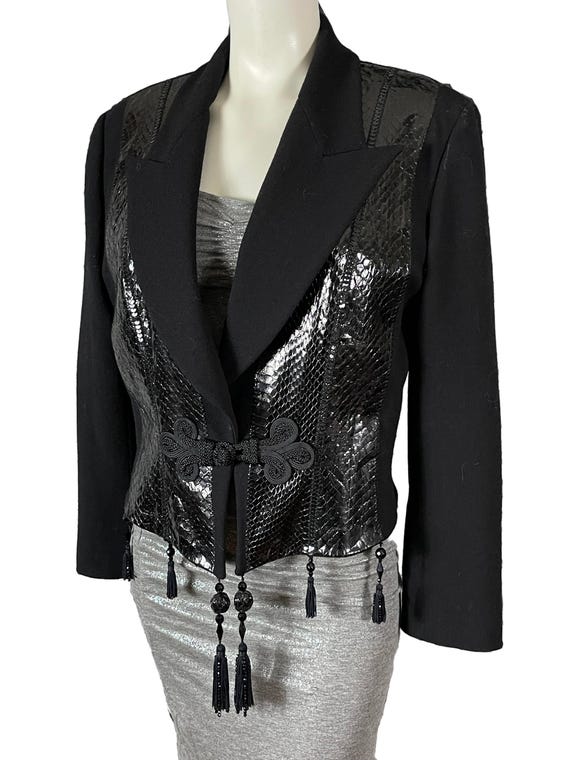 Christian Dior luxury patent python blazer size 40 - image 6