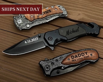 Personalized Groomsmen Knives Handmade Mens Boyfriend Gift for Him, Fathers Day Gift, Engraved Pocket Knife, Wedding knives, Husband gifts