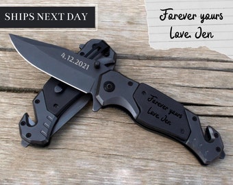 CUSTOM HANDWRITING GIFT - Personalized Pocket Knife For Men, 1st Anniversary Present For Husband, Dad Birthday Gifts, Groomsman Gift,Wedding