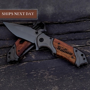 HUNTING KNIFE - Best Men Gifts - Pocket Knife - Boyfriend Gift - Husband Gift - Custom Knife - Engraved Knife - Personalize knife