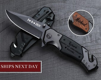 Engraved Pocket Knife for Boyfriend, Personalized Knife for Husband, Hunting Knife, Custom Knife, Boyfriend Gift, Husband Gift, Pocket Knife