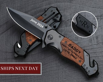 Fathers Day Gifts For Dad Pocket Knife Dads Fathers Day Gift Daddy Gift Tactical Knife Gifts For Him Engraved Knife Gift for Husband