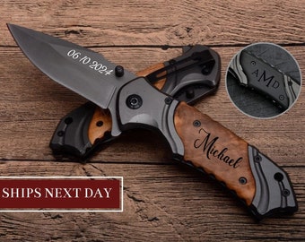 Cuchillo de bolsillo personalizado para padrinos, regalo del Día del Padre, cuchillos de padrino, cuchillo de padrino grabado, propuesta de padrinos, cuchillo personalizado