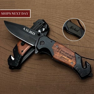 Birthday Gifts for Him, Engraved Knife, Pocket Knife Personalized, Groomsmen Gifts, Custom Engraved Knives, Husband Gift from Wife