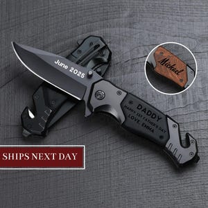 Fathers Day Gift from Daughter Father's Day Gift from Wife Personalized Engraved Pocket Knife Gift First Father's Day Gift from Kids