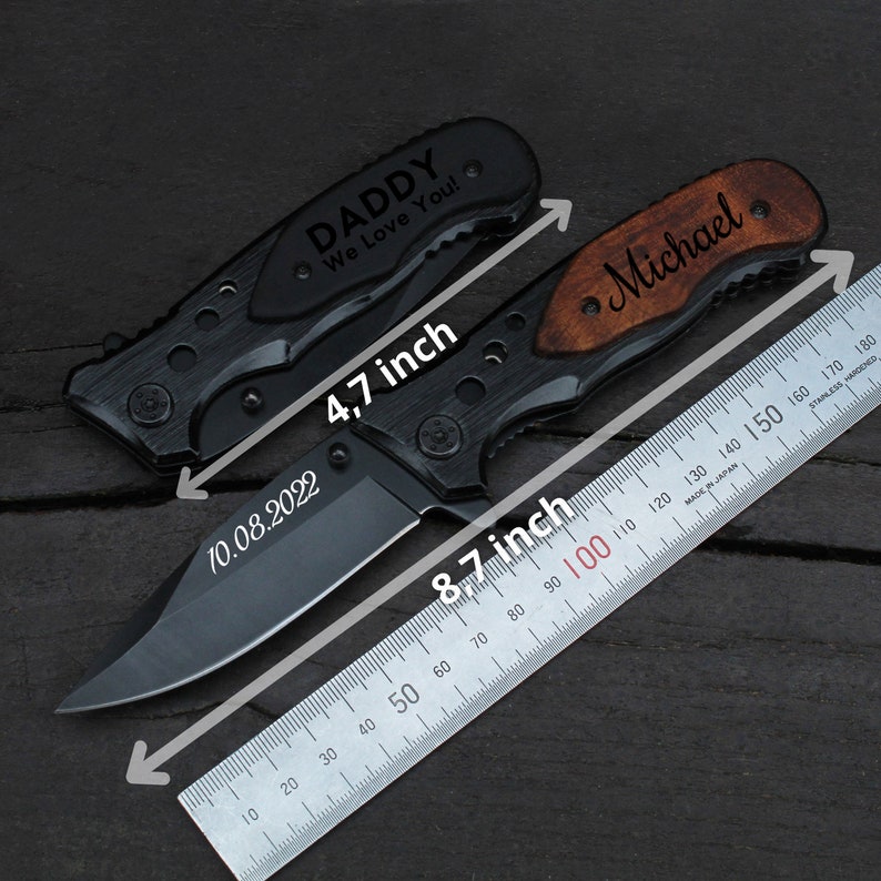 Cuchillo de bolsillo personalizado para padrinos, cuchillos de padrinos, cuchillo de padrino grabado, regalo de padrinos, propuesta de padrinos, cuchillo personalizado imagen 3