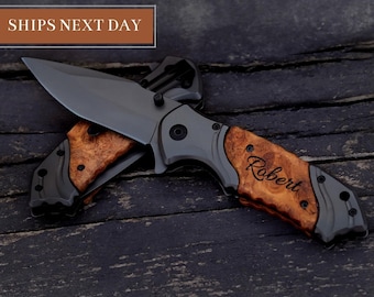 GROOMSMAN GIFTS - Personalized Knife - Gift For Boyfriend - Pocket Knife - Wedding Knife - Custom Knife - Knife Engraving