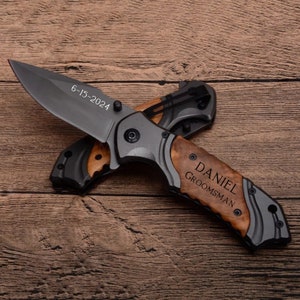 Personalized Pocket Knife for Groomsmen,  Fathers Day Gift, Groomsmen Knives, Engraved Groomsman Knife, Groomsmen Proposal, Custom Knife