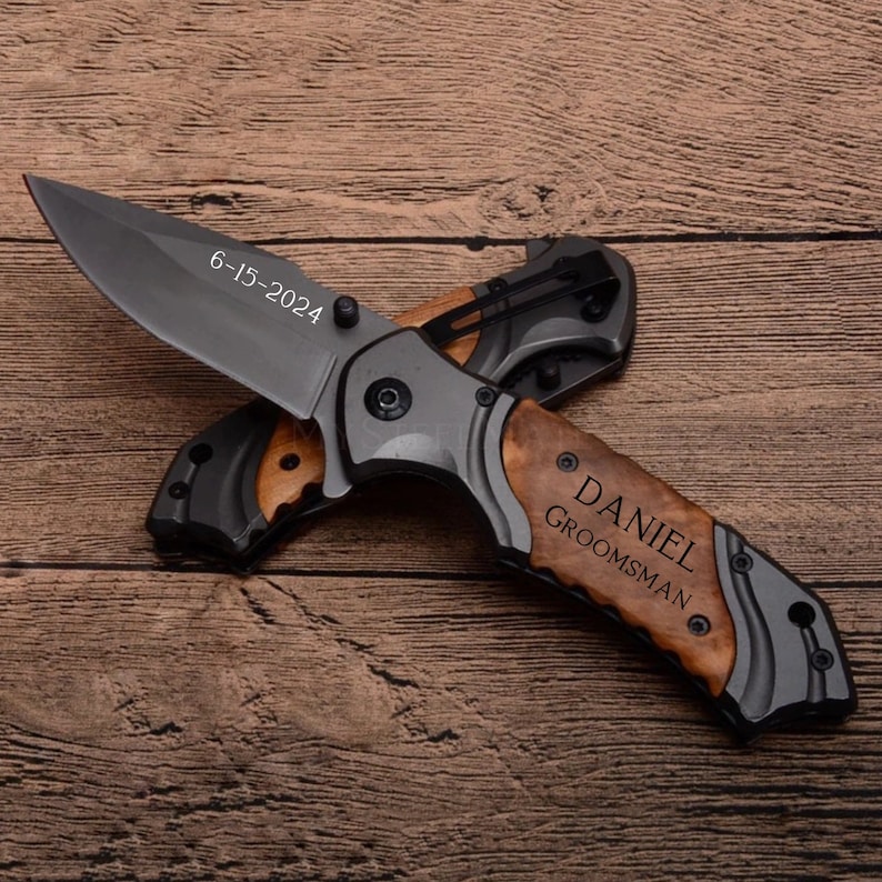 Personalized Pocket Knife for Groomsmen,  Fathers Day Gift, Groomsmen Knives, Engraved Groomsman Knife, Groomsmen Proposal, Custom Knife